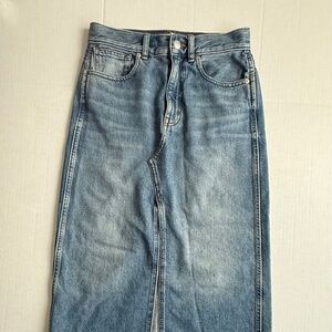 Madewell Rigid Denim A-Line Midi Skirt